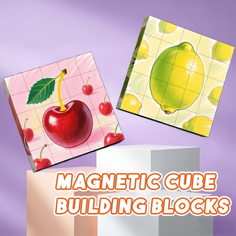 Fruit Magnetic Cube Building Blocks, 25pcs Set